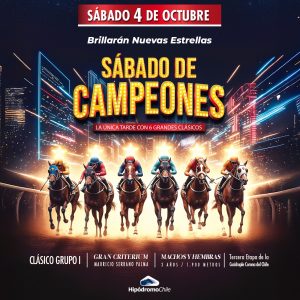 Lee más sobre el artículo JORNADA DE Sábado de Campeones, la fiesta se viene en grande en tu Hipódromo Chile